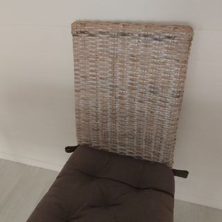 4 Sillas Comedor Ratán Gris Patas Blancas