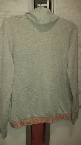 Sudadera niña gris con naranja. Talla 16 años 160