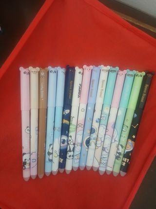 15 bolígrafos borrables Kawaii Panda