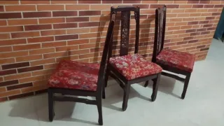 Sillas estilo china oriental madera y tela