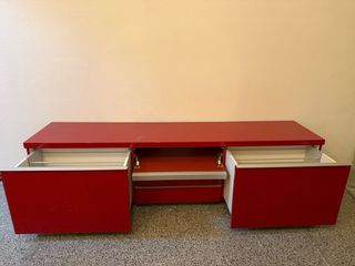 Mueble TV Ikea Besta Burs Rojo