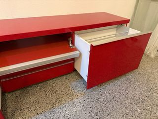 Mueble TV Ikea Besta Burs Rojo