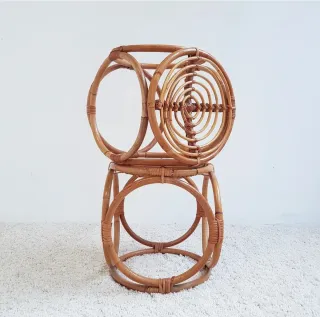 Pareja de taburetes de bambú. Vintage 70s.