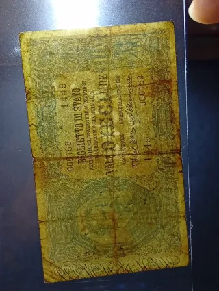 Biglietto di Stato 10 Lire 1911  (RARITÀ IN R3)
