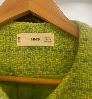 Chaqueta Tweed Mango Verde Talla S
