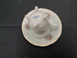 Conjunto Chávenas Café Antigas Porcelana Dourada