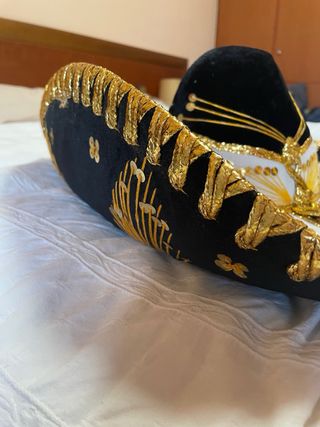 Sombrero Mariachi Original México Negro/Dorado