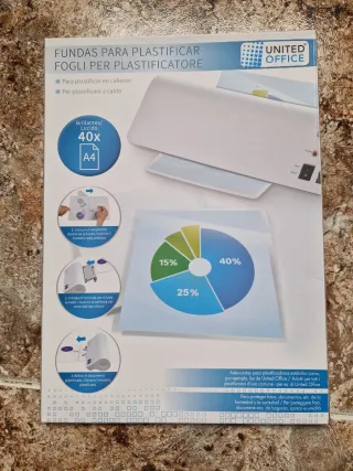 Laminadora A4 QUIGG + 40 fundas para plastificar