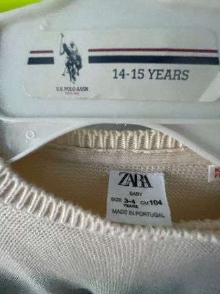 Maglioncino Zara 3/4 anni beige e verde (sc17)