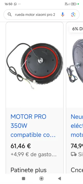 Rueda motor Xiaomi Pro 2 (RUEDA CON EL MOTOR )