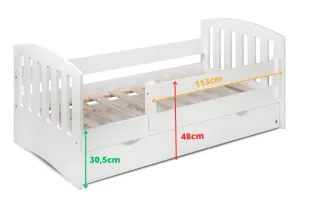 Cama infantil blanca con cajón