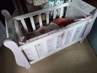 Cuna de juguete de madera para muñeca Reborn