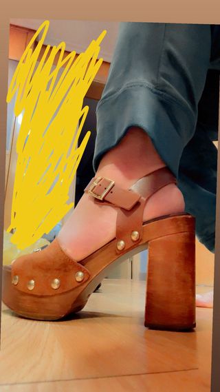 Sandalias de tacón de plataforma marrones