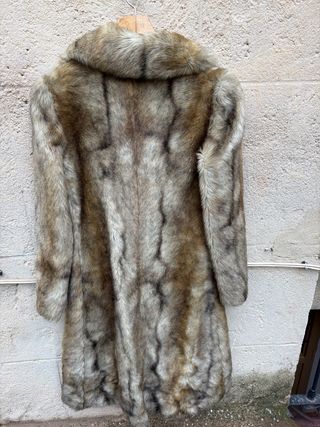 Abrigo piel Regina beige/marrón Talla M