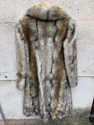 Abrigo piel Regina beige/marrón Talla M