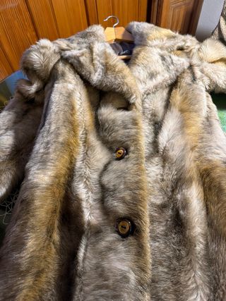 Abrigo piel Regina beige/marrón Talla M