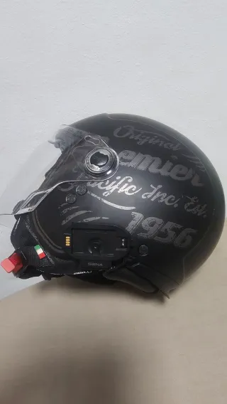 Pareja de Casco Moto Jet Negro con Visera Solar