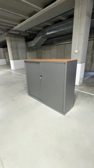 3 Armadi KEMEN grigio antracite lucido e legno