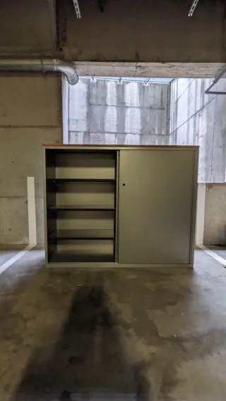 3 Armadi KEMEN grigio antracite lucido e legno