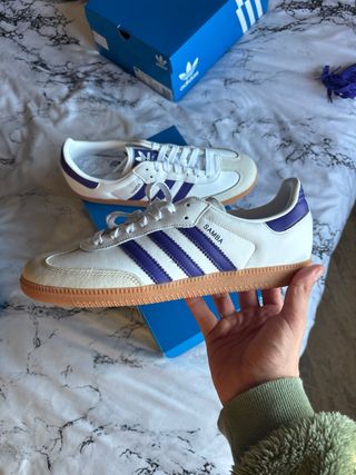 Adidas Samba OG Blancas Moradas Talla 43 1/3
