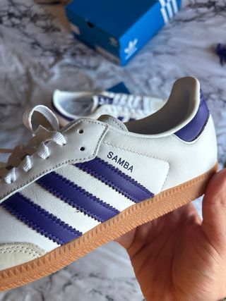 Adidas Samba OG Blancas Moradas Talla 43 1/3