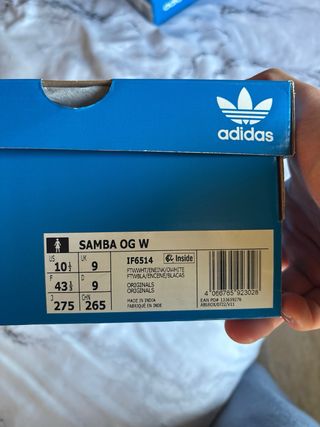 Adidas Samba OG Blancas Moradas Talla 43 1/3