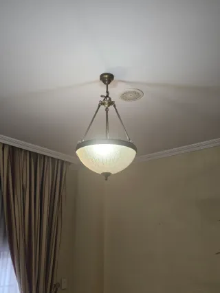 2 Lámparas de techo cristal y metal