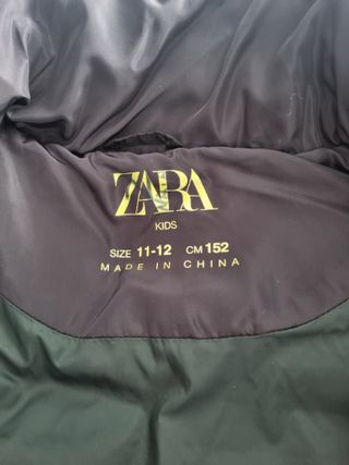 Parka plumífero Zara niña/mujer Talla 11-12 años
