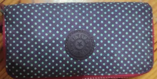 Cartera Kipling mujer puntos morado y turquesa