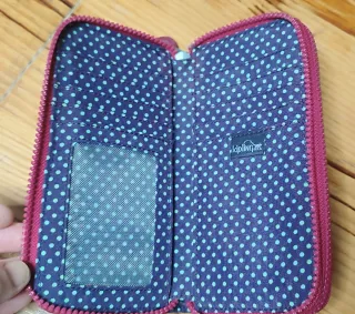 Cartera Kipling mujer puntos morado y turquesa