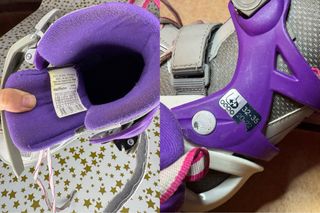 Patines en línea Oxelo tallas 32-35y casco rosa.