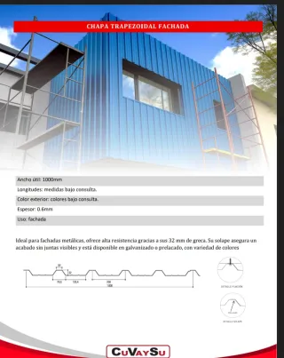 Chapa perfilada Cubierta y fachada 0.6mm