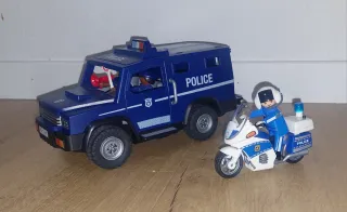 Playmobil Coche Policía, Moto y 2 Figuras