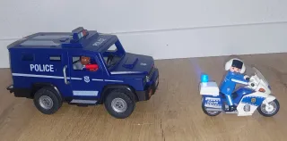 Playmobil Coche Policía, Moto y 2 Figuras