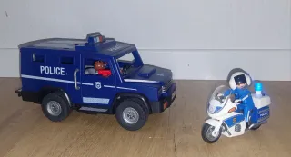 Playmobil Coche Policía, Moto y 2 Figuras