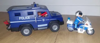 Playmobil Coche Policía, Moto y 2 Figuras
