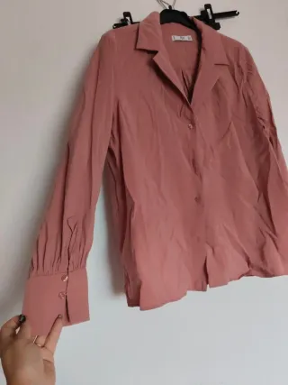 Camisa Mango Seda Rosa Talla L