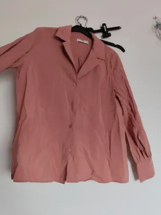 Camisa Mango Seda Rosa Talla L
