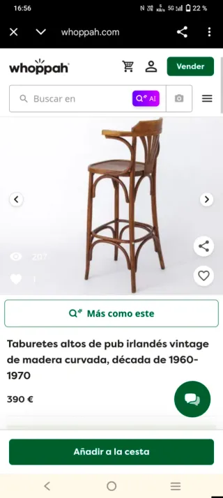 Taburete estilo irlandés madera y