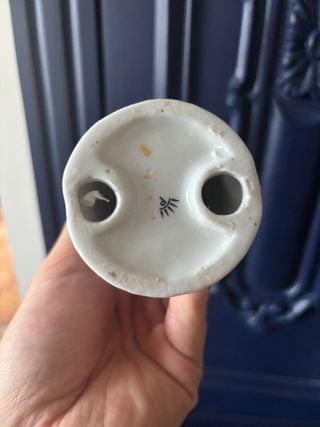 Coppia statuette porcellana blu e bianche