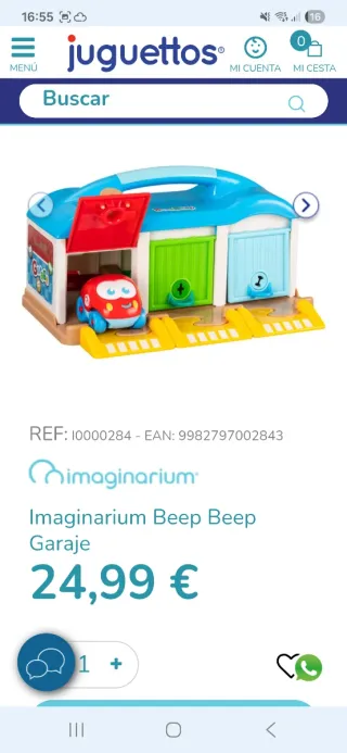 Garaje Beep Beep Imaginarium con coche y llaves