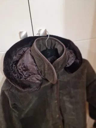 Chaquetón 3/4 ante con capucha
