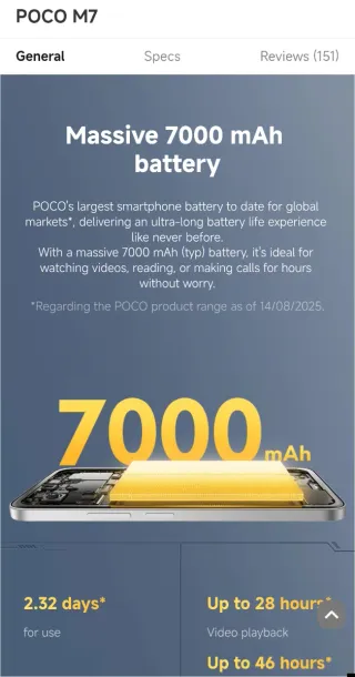 Xiaomi Poco M7 con cargador sin abrir. FHD+ 144Hz