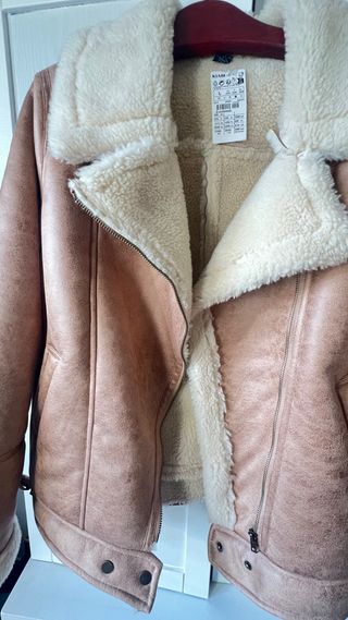 Chaqueta aviador borreguito beige