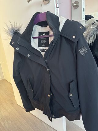 Cazadora aviador Hollister negra Talla S
