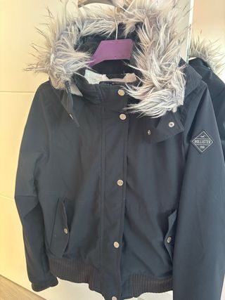 Cazadora aviador Hollister negra Talla S