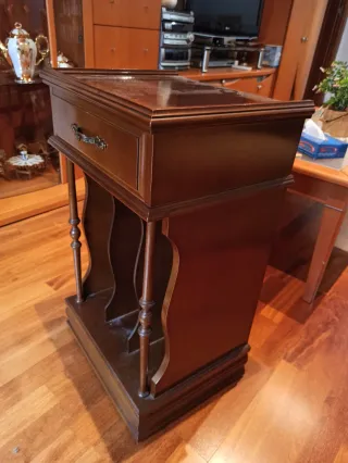 Mueble teléfono madera con cajón