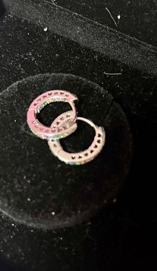 Pendientes Aro Circonitas Multicolor Plata