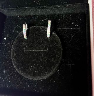 Pendientes Aro Circonitas Multicolor Plata