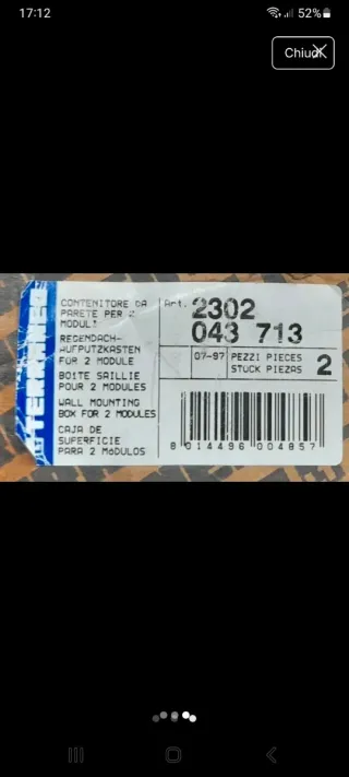 Cassetta citofono Terraneo 2302